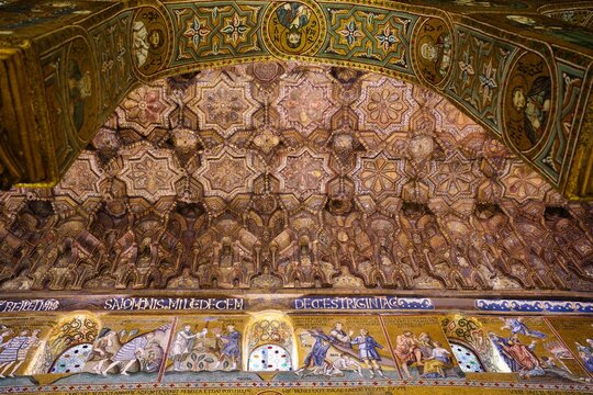 Byzantine mosaics in the Palatine Chapel at the Palazzo dei Normanni in Palermo.