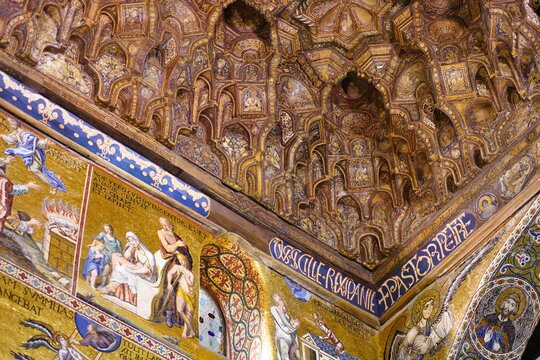 Byzantine mosaics in the Palatine Chapel at the Palazzo dei Normanni in Palermo.
