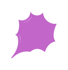 Organic hand drawn purple speech bubble shows a chat box with playful message shape. Comment cloud and balloon style give a unique conversation icon for modern communication, empty talk or dialogue