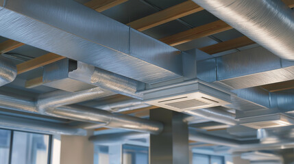 Obraz premium Diagrammatic representation of an HVAC system ductwork configuration explains how air travels through various vents and ducts, making it easier to understand for maintenance and installation