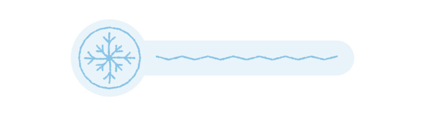 Flat blue snowflake seal label on white package lid, chalk style element for xmas decoration. Icon for box delivery, festive snow flake and label use, decorative touch holiday shipping.