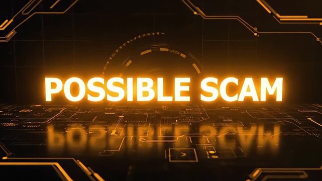 Warning Possible Scam Alert Digital Technology Background.