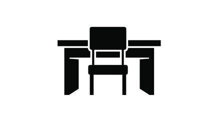Fototapeta premium Minimalist black chair and table design a stark silhouette