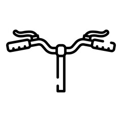Bicycle handlebar, bike handle bar black line icon