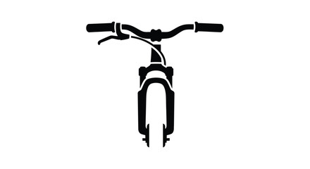 Black bicycle handlebars and front fork a striking silhouette © MALA