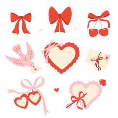 set of isolated Valentine's Day Elements 