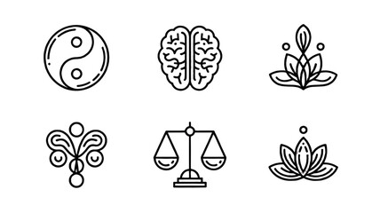 Image of abstract symbols representing different concepts.