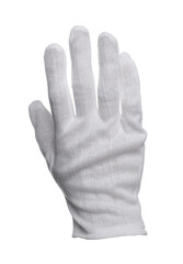 Obraz premium Hand in cloth glove isolated on white