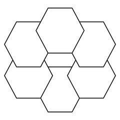 Hexagonal Geometric Pattern Outline Vector Illustration