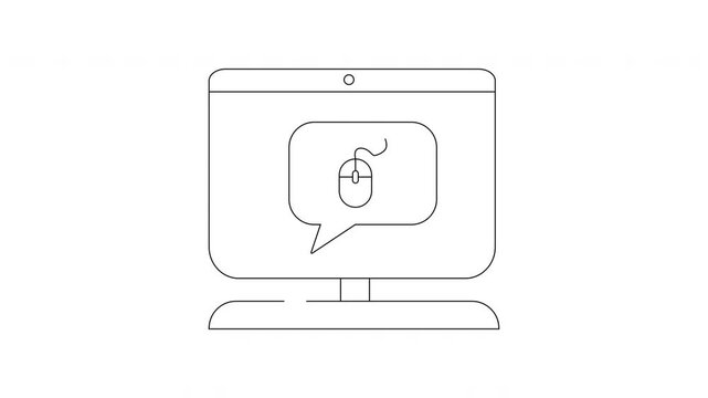 Computer Mouse Icon Animation - Technology and Interaction Concept.
