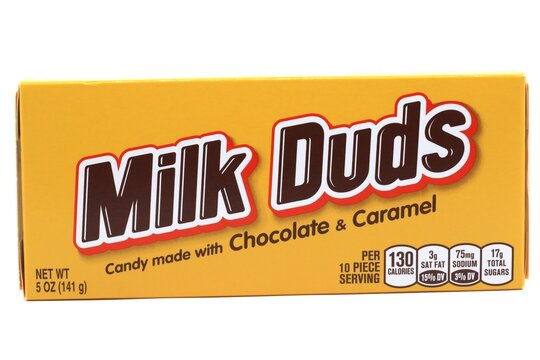 Milk Duds candy box. 