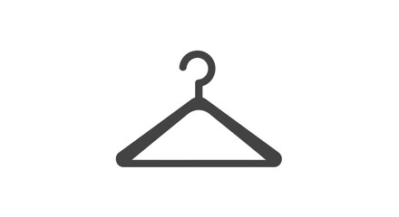 Simple Black Clothes Hanger Icon, Fashion and Laundry Symbol, isolated white background