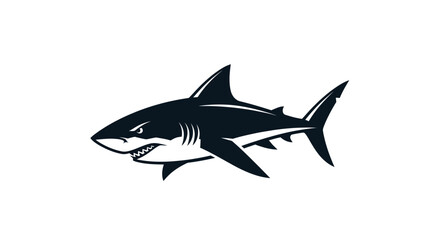 Obraz premium Aggressive Shark Mascot Logo Design for Sports Team or Brand, isolated white background
