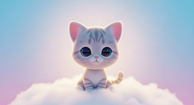 3d chibi cat