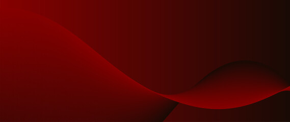 Elegant abstract background featuring smooth, flowing waves in deep red and black gradients. Perfect for modern presentations, banners, and digital wallpapers.