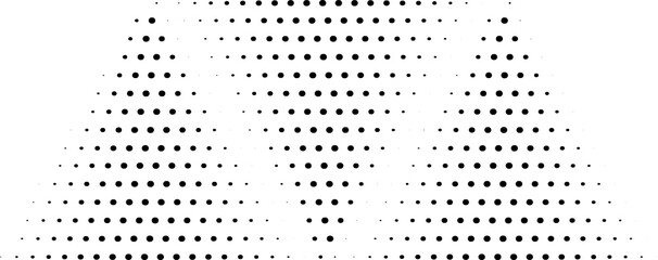 Dot halftone triangle. Geometric shapes element