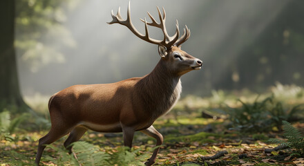 Obraz premium 3d red deer illust