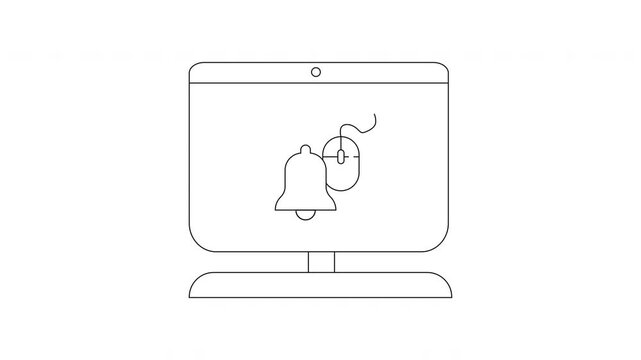 Computer Notification Icon Animation - Alert, Reminder, and Mouse Click.