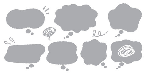 Fototapeta premium 悩みや迷いを表現する心理的吹き出し素材（Grey）