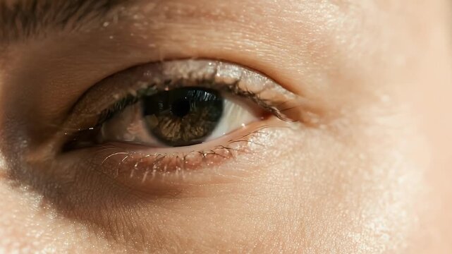 Closeup of a human eye detail, texture, and color variations for beauty and healthcare concepts.