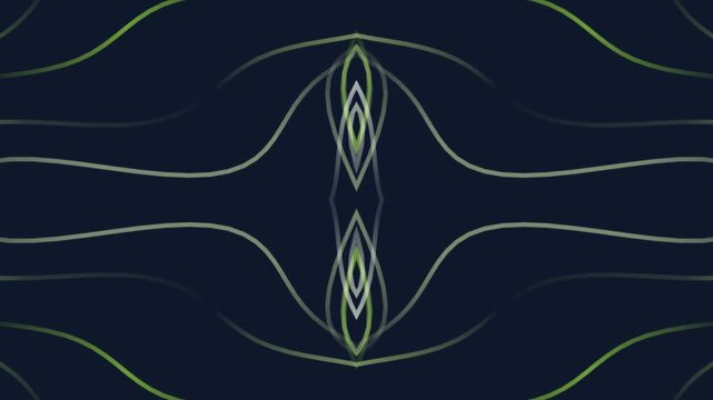 Green Lines Moving on Dark Background