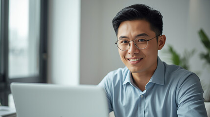 Professional Asian Entrepreneur Productivity Concept