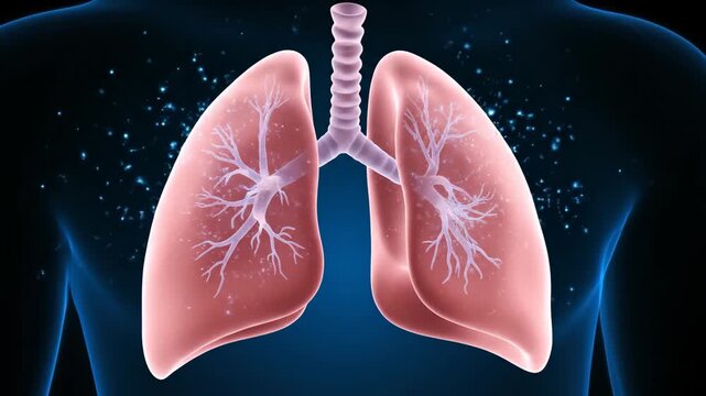 3D Visualization of Human Lungs Inflating with Branching Bronchi Network