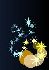 spirals of stars and circles to create a colorful decoration