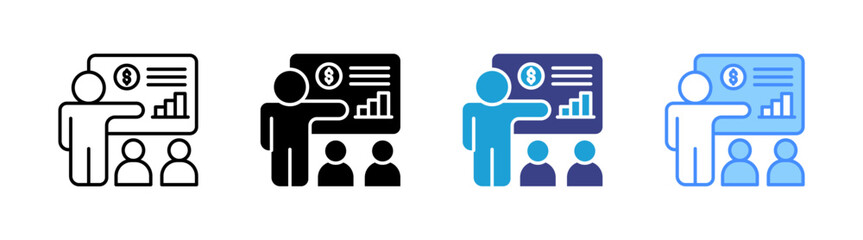 Training icon set multiple style collection