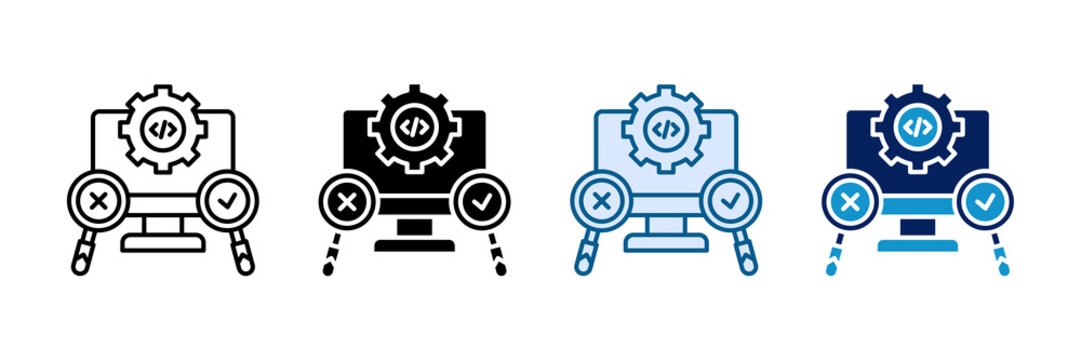 Software Testing Icon Set Multiple Style Collection