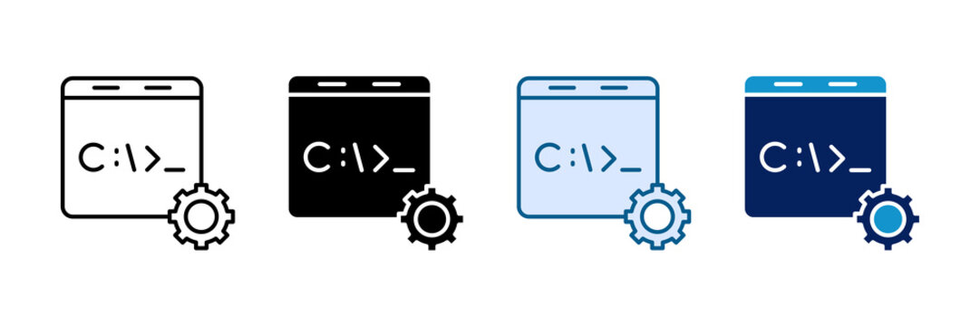 Command Line Interface Icon Set Multiple Style Collection