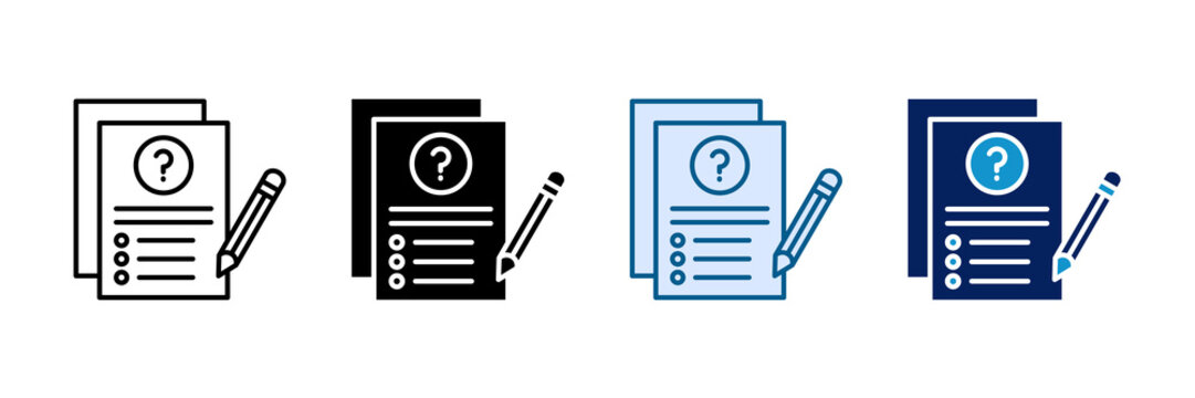 Exam Paper Icon Set Multiple Style Collection