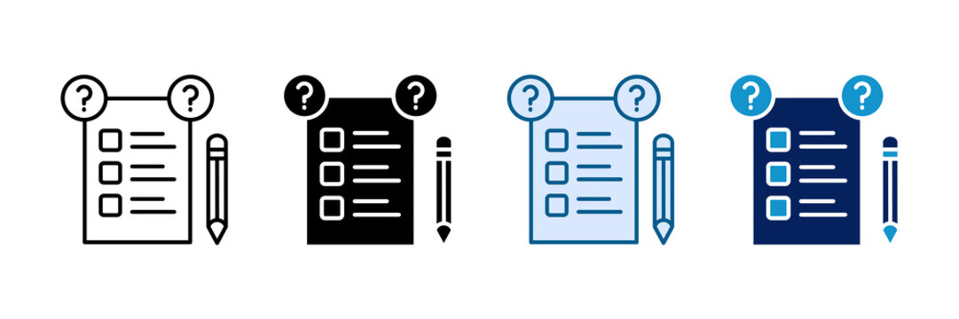 Answer Sheet Icon Set Multiple Style Collection