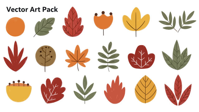 Autumn Leaves Vector Art Pack Collection.