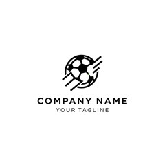 Dynamic Soccer Ball Logo Design with Motion Lines.