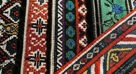 Intricate Textile Art Immersive Emotional Realism Vibrant Rug Patterns Cultural Design Close Up Detail