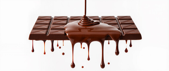 melted chocolate on a white background