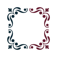 Fototapeta premium A colorful floral border design on a white background