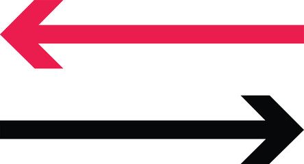 Red Left Arrow and Black Right Arrow on White arrows