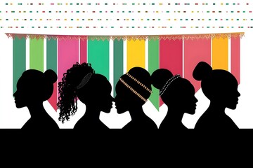 Women History month silhouettes.