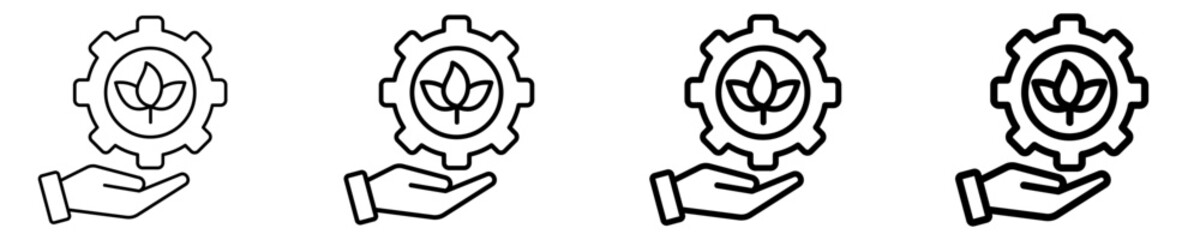 Green Business Icon Set Different Style Collection