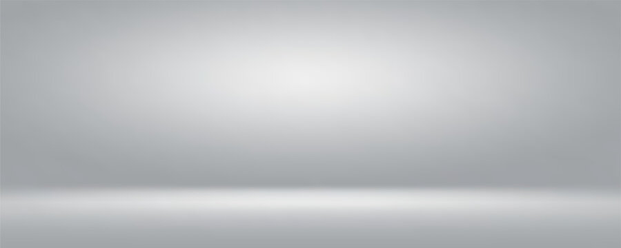 White grey studio room. Limbo light background. Abstract 3d gradient backdrop for product presentation.