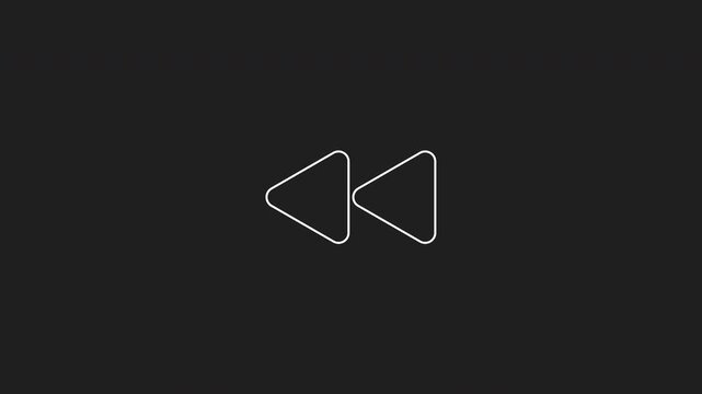 Rewind button suitable for multimedia projects, music apps, retro designs. Creative minimalist icon for digital media and technology.