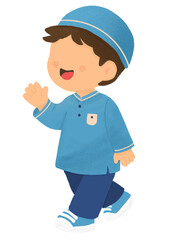 moslem boy walking