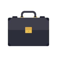 Obraz premium Business Briefcase Icon Vector Illustration, Professional Office Bag with Handle and Lock