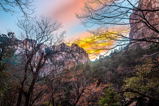 Sunset in Basaseachi Canyon, Chihuahua, in the Sierra Tarahumara, Mexico