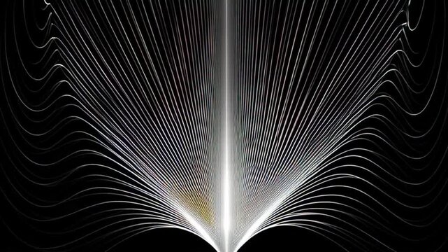 Open book with pages fanned out and illuminated.