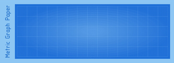 Blueprint grid. Metric graph paper pattern. Blue blank mm horizontal sheet for technical drawing, engineering sketch, architectural design, school projects. Tech simple linear background. Vector illus