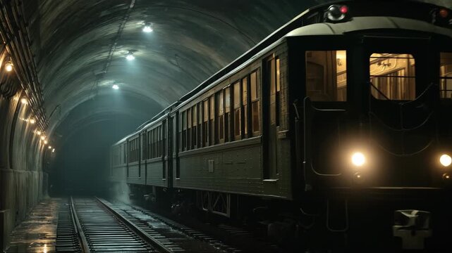 Subway train representing urban transit infrastructure