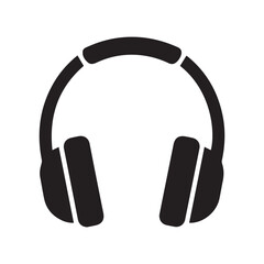 Obraz premium Headphones Icon Vector – Music Audio Headset Silhouette